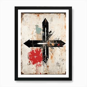 Abstract Grunge Aesthetic Featuring Dirty Black And Grimy White Lines As Symbols Of Time And Progres (4) Art Print