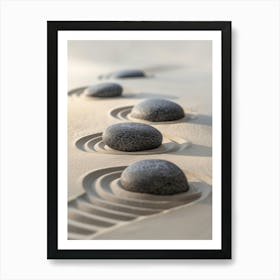 Zen Stones In The Sand 2 Art Print