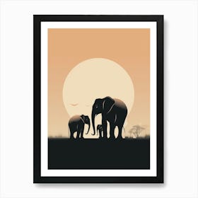 Elephant Minimalist Abstract 3 Art Print