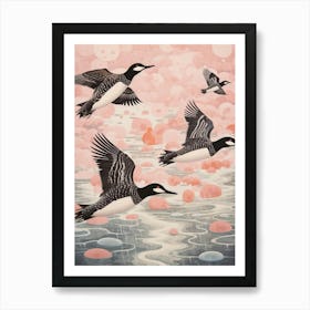 Vintage Japanese Inspired Bird Print Common Loon 3 Art Print