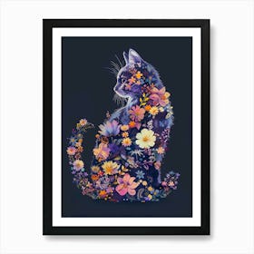 floral cat ii Art Print