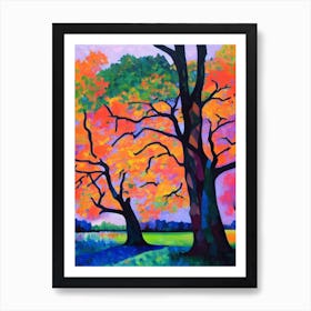 Nuttall Oak Tree Cubist Art Print
