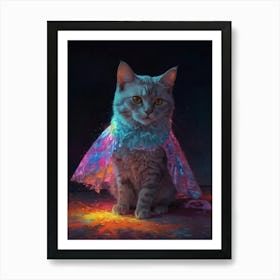 Cat In A Cape Art Print