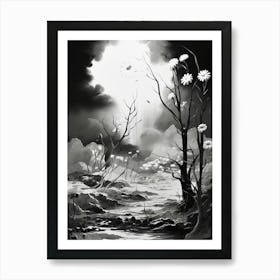 Nature Abstract Black And White 4 Art Print