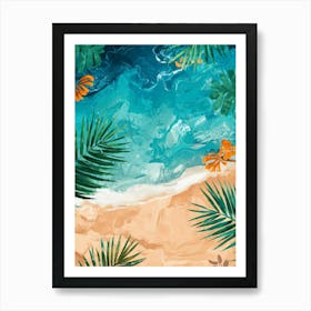 Tropical Beach Painting Art Print