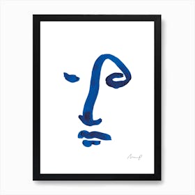 Blue Portrait 6 Art Print