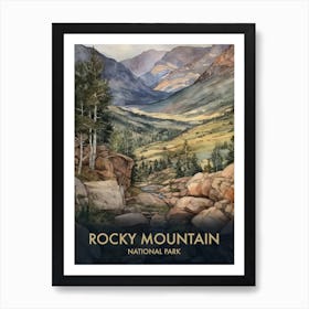 Rocky Mountain National Park Vintage Travel Poster 5 Art Print