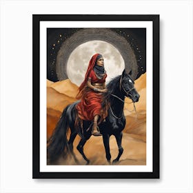 Woman Riding A Horse 3 Art Print