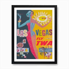 Las Vegas Retro Travel Vintage Poster Art Print