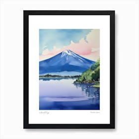 Mount Fuji, Japan 2 Watercolour Travel Poster Art Print