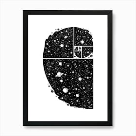 Fibonacci Spiral Space Art Print