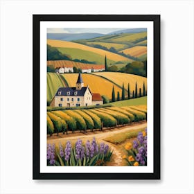 France Iris Flower Landscape Art Print