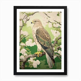 Ohara Koson Inspired Bird Painting Hawk 1 Art Print