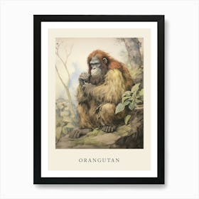 Beatrix Potter Inspired  Animal Watercolour Orangutan Art Print