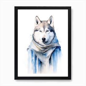 Siberian Husky Dog As A Jedi 1 Art Print