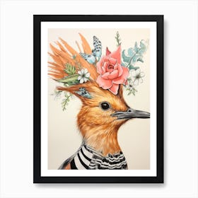 Bird With A Flower Crown Hoopoe 4 Art Print