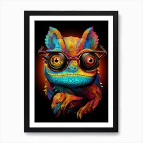 Chameleon in glasses mandala Art Art Print