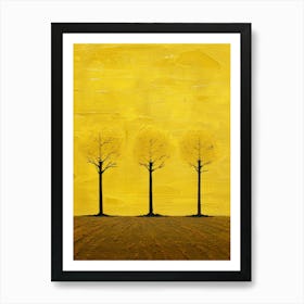 Three Trees In Yellow Art Print