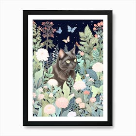 Cat In The Garden Art Print