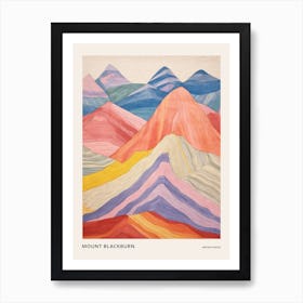 Mount Blackburn United States Colourful Mountain Illustration Poster Art Print
