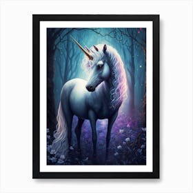 Unicorn In The Forest Art Print