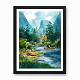 Yosemite River 1 Art Print