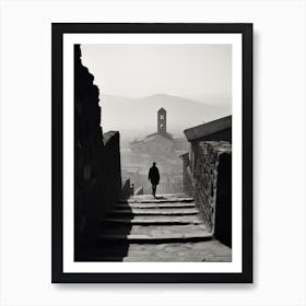 Cortona, Italy,  Black And White Analogue Photography  2 Art Print