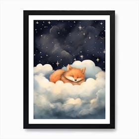 Baby Fox 6 Sleeping In The Clouds Art Print