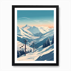 Zell Am See   Kaprun   Austria, Ski Resort Illustration 1 Simple Style Art Print