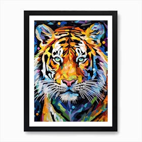 Tiger Art In Mosaic Art Style 3 Art Print