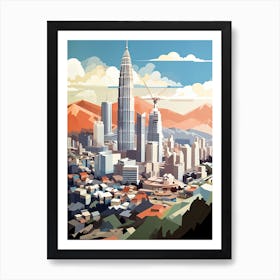 Kuala Lumpur, Malaysia, Geometric Illustration 3 Art Print