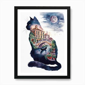 Venice Cat Art Print