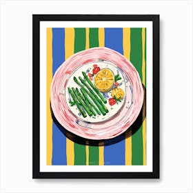 A Plate Of Ravioli, Top View Food Illustration 3 Art Print