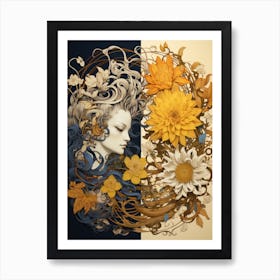 Woman With Flowers 13 Art Print