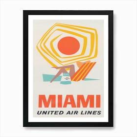 Miami Retro Vintage Travel Poster Art Print