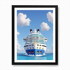 Cruise Ship In The Sea Art Print