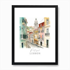 Portugal Lisbon Storybook 4 Travel Poster Watercolour Art Print