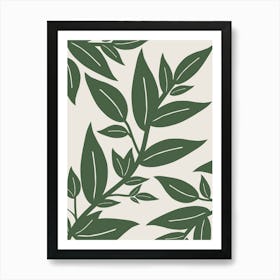 Green Leaves Botanical Art Print