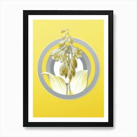 Botanical Blue Daylily in Gray and Yellow Gradient n.300 Art Print