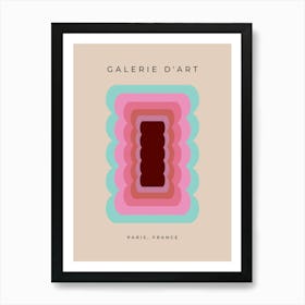 Retro Wavy Shape Abstract | 02 Art Print