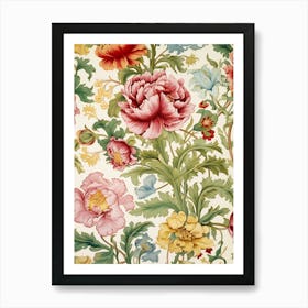 Floral Wallpaper 308 Art Print