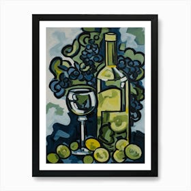 Riesling Wine Illustration 3 Art Print