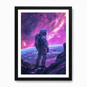 Astronaut Space Wallpaper Art Print