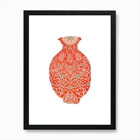 Vintage orange vase 1 Art Print