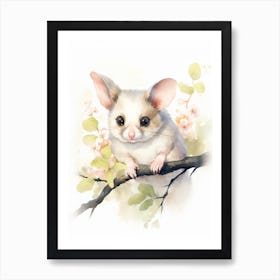 Light Watercolor Painting Of A Leadbeaters Possum 2 Art Print