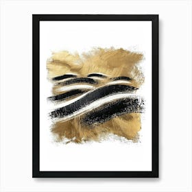 Gold And Black Abstract Painting 12 Art Print