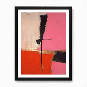 Pink And Black Abstract Painting 3 Art Print