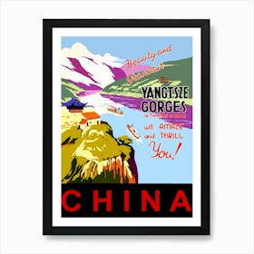 China, Cruising The Yangtzse River Art Print