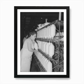 Removing Spindles Of Large Cotton Thread From Thread Making Machinery, Laurel Cotton Mill, Laurel, Mississippi Art Print