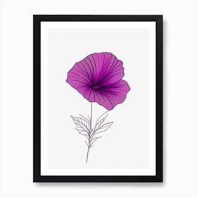 Petunia Floral Minimal Line Drawing 1 Flower Art Print